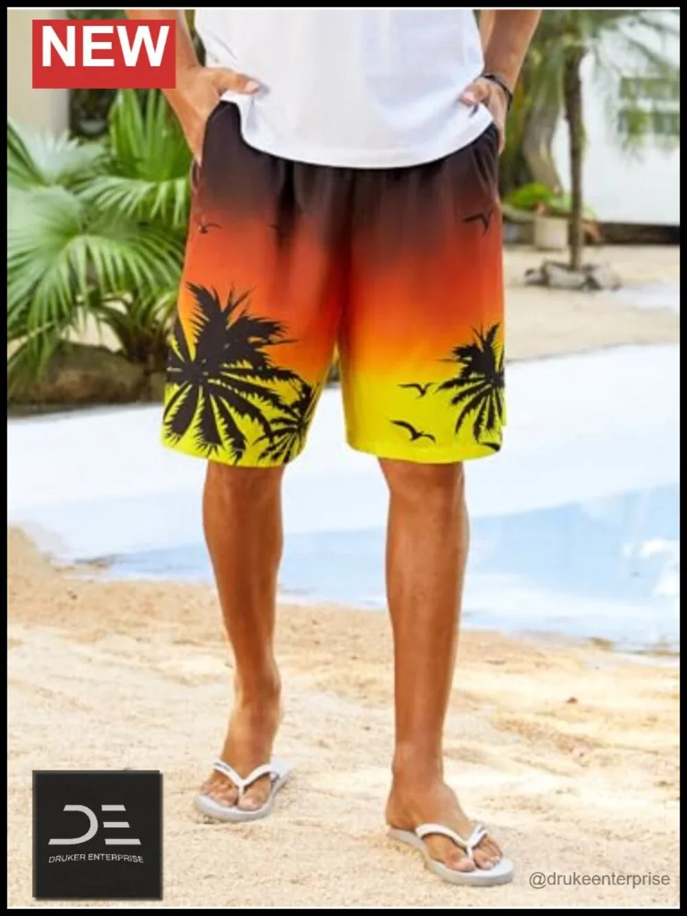 Men's Swim Trunks Quick Dry Board Shorts Mesh Lining with Pockets